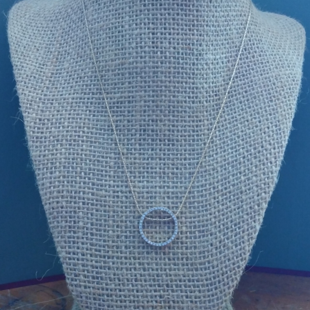 Gold tone and rhinestone necklace